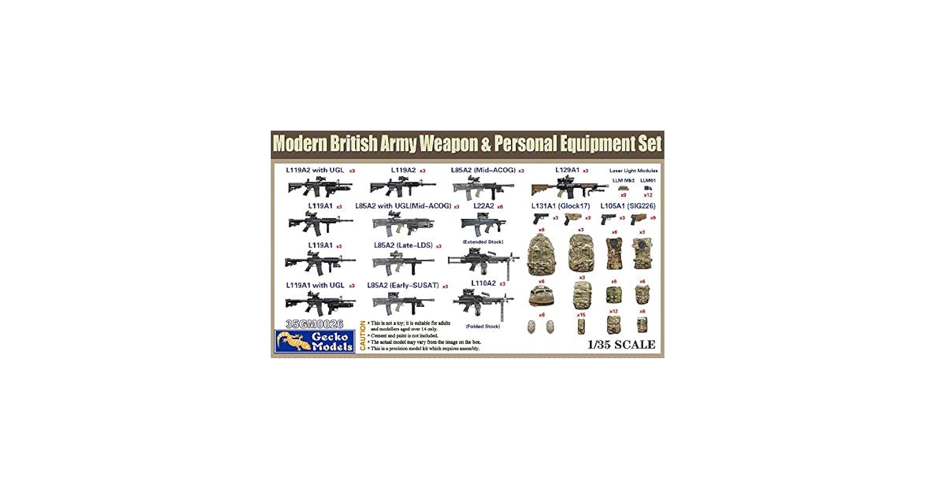 Amazon | ゲッコーモデル 1/35 現用イギリス軍 小火器と個人装備